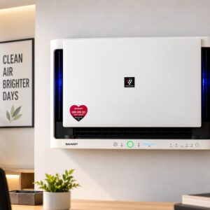 Sharp FU-551K commercial air purifier wall-mounted in office