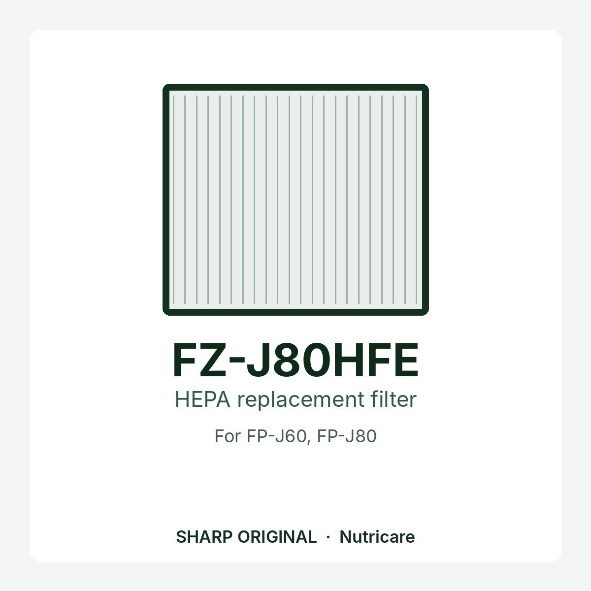 Sharp FZ-J80HFE HEPA Replacement Filter image 1